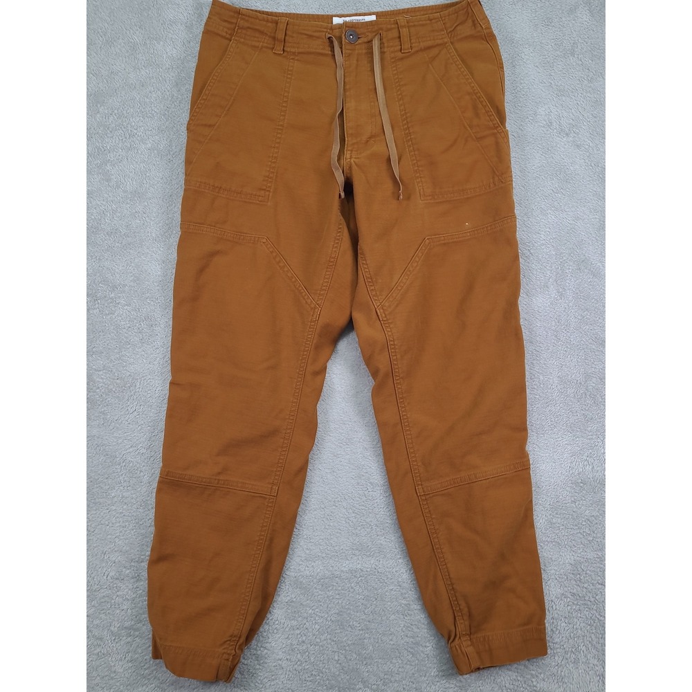 REI Co-op Mens Rust Canvas Jogger Pants Size 32X30 Drawstring Elastic Hem